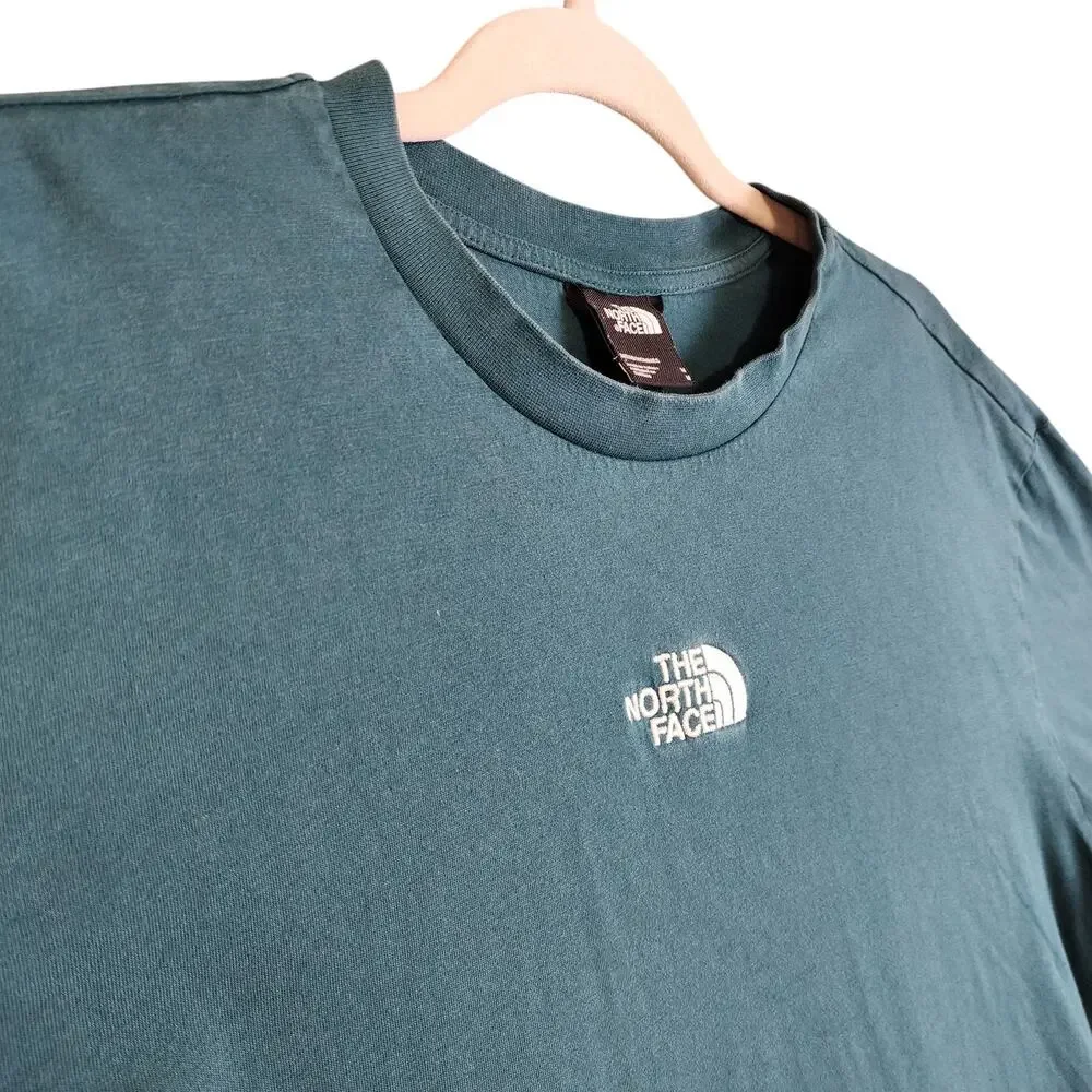 The North Face Mens Oversized T Shirt Size Medium Turquoise Embroidered‎ Logo